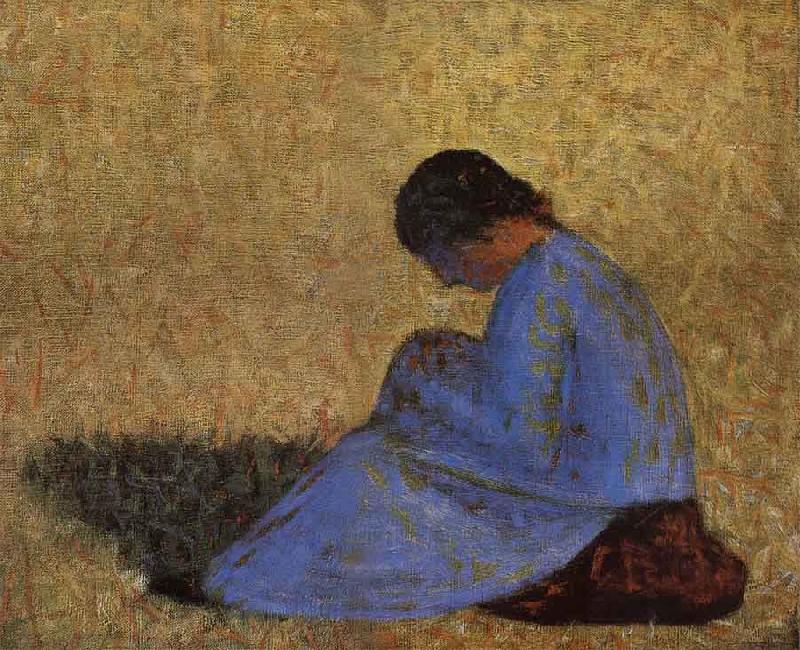 Georges Seurat The Countrywoman sat on the Lawn Sweden oil painting art